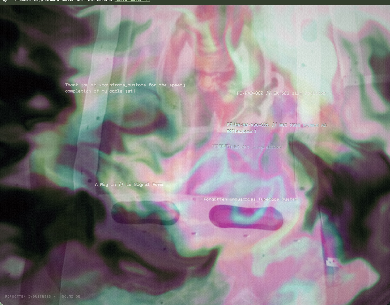 The same ZOOT field seven seconds later, the interference pattern brightened and the record fragments partially dissolved into it.