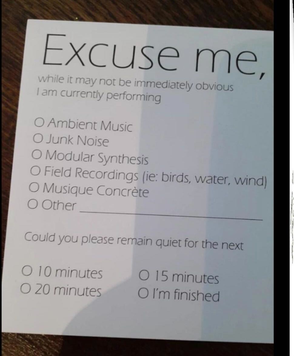 Excuse Me, I Am Currently Performing