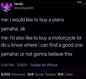 Yamaha: Ur Not Gonna Believe This