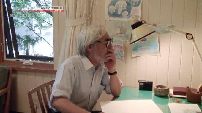 Miyazaki at the Green Desk