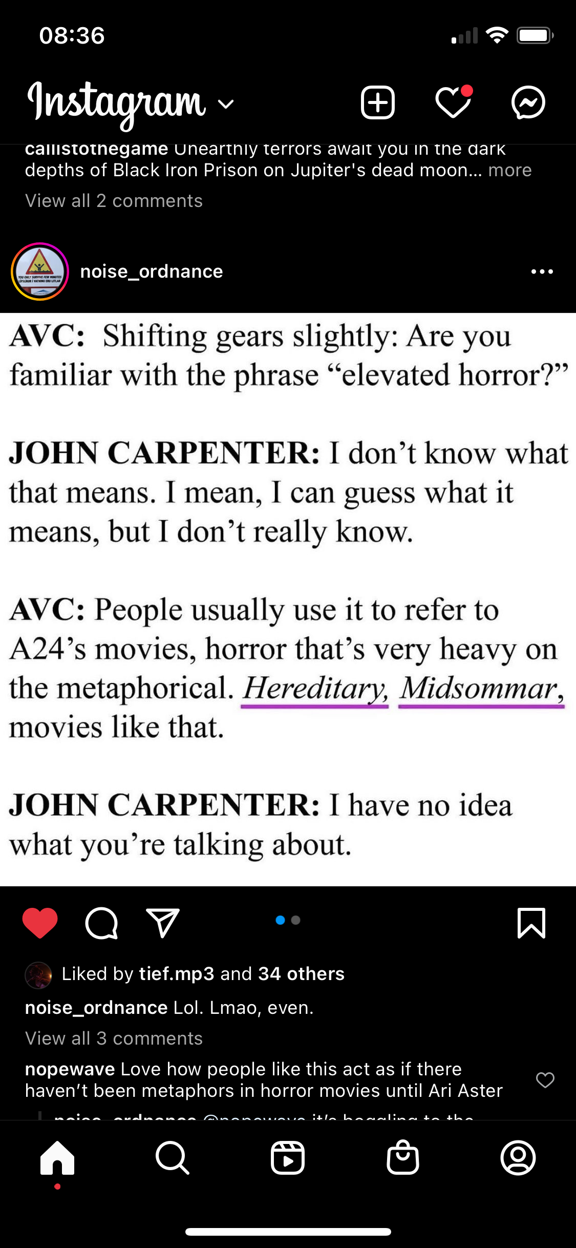 John Carpenter on Elevated Horror