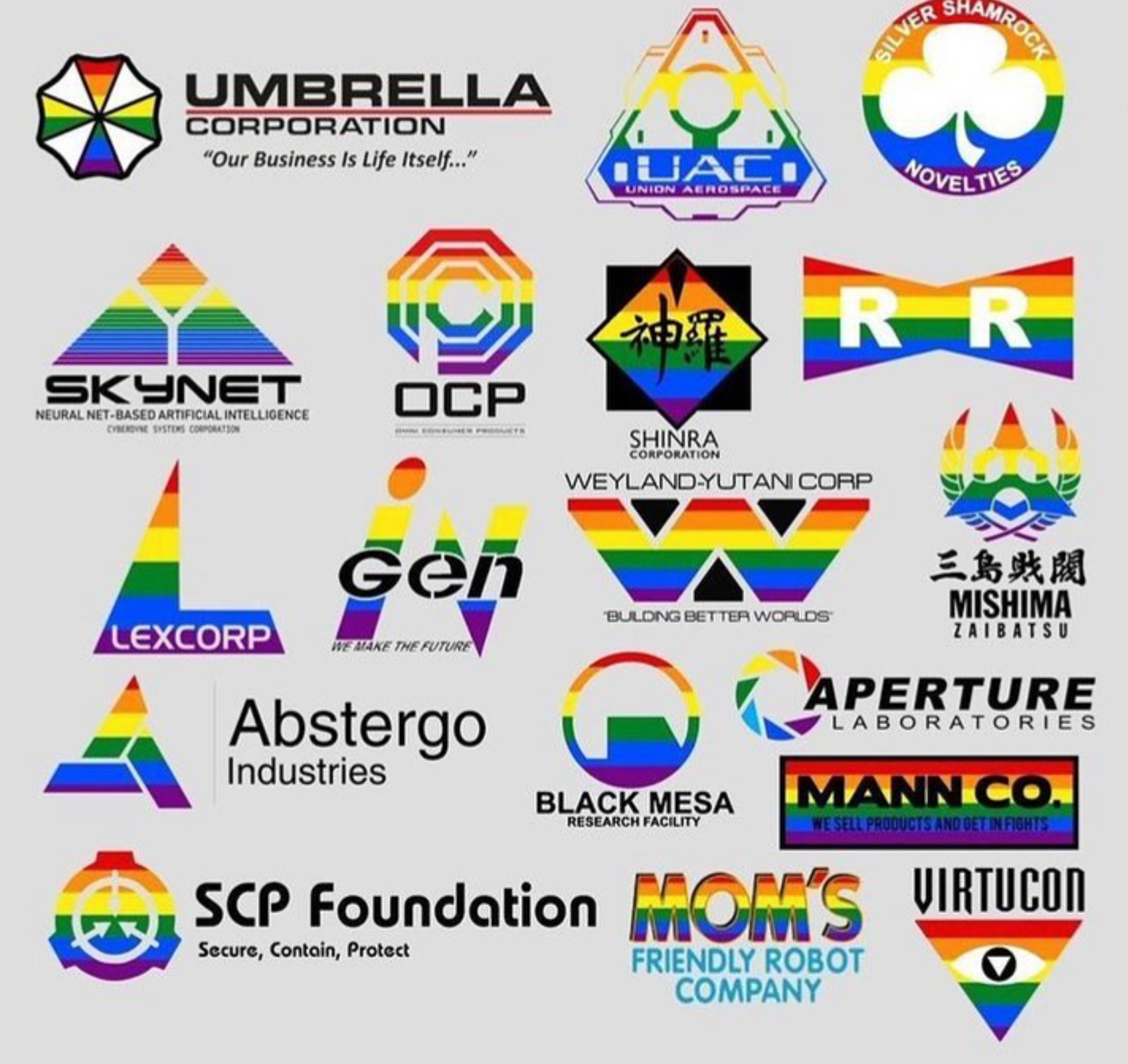 Fictional Corporations in Pride Colors