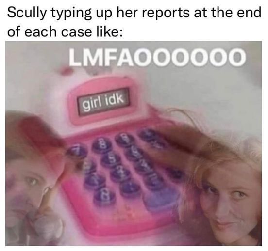 Scully Typing Up Her Reports