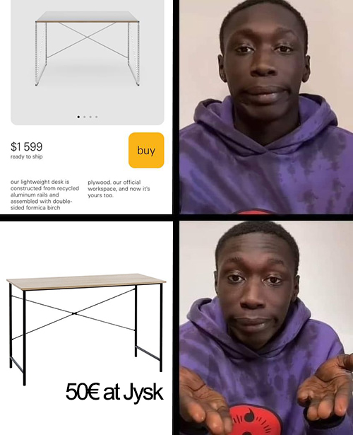 The $1,599 Desk and the 50 Euro Desk