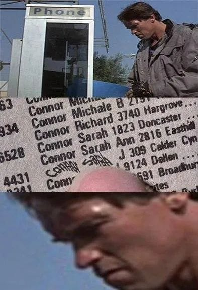 The Terminator Reads the Phone Book