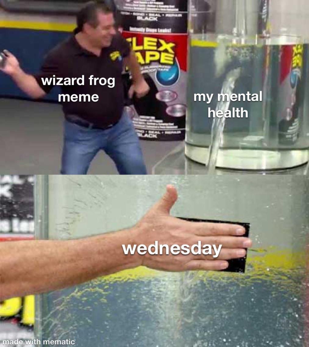 Wizard Frog Meme, My Mental Health, Wednesday
